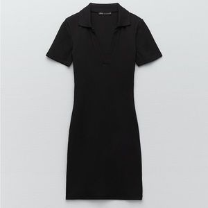 Zara ribbed polo mini dress